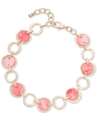 Style & Co. Circle & Rivershell Anklet - Pink