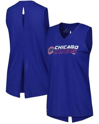 Levelwear Chicago Cubs Paisley Chase V-neck Tank Top - Blue