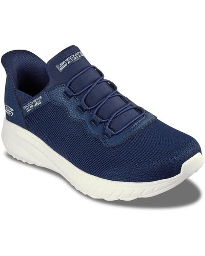 Skechers Slip-ins- Bobs Sport Squad Chaos Memory Foam Casual Sneakers From Finish Line - Blue