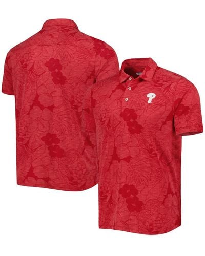 Tommy Bahama Philadelphia Phillies Miramar Blooms Polo Shirt - Red