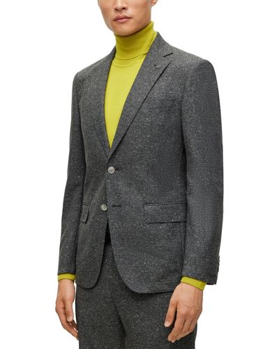 BOSS Boss By Micro-pattern Slim-fit Jacket - Gray