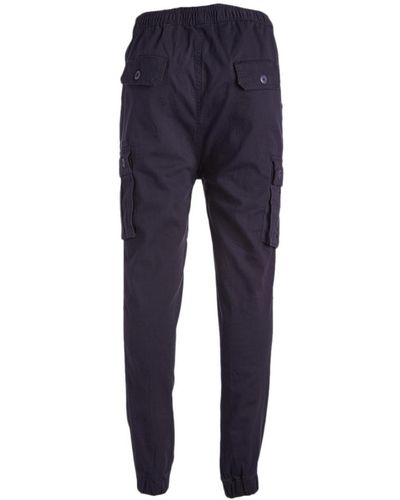 Galaxy By Harvic Cotton Stretch Twill Cargo sweatpants - Blue