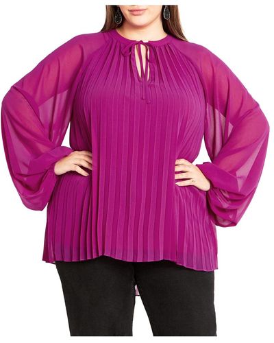 City Chic Plus Size Crystal Top - Pink