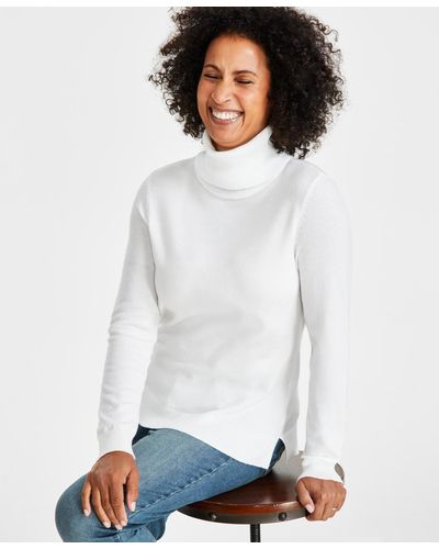 Style & Co. Long-sleeve Turtleneck Sweater - White