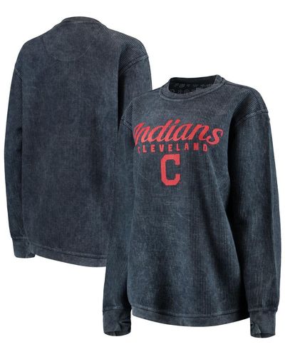 G-III 4Her by Carl Banks Cleveland Indians Comfy Cord Pullover Sweatshirt - Blue