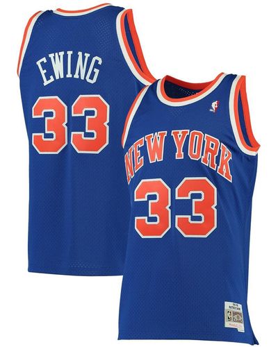 Mitchell & Ness Patrick Ewing New York Knicks Big And Tall Hardwood Classics Jersey - Blue