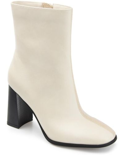 Journee Collection January Two Tone Booties - White