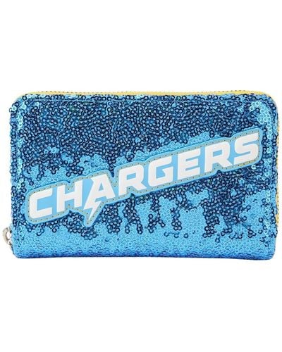 Loungefly Los Angeles Chargers Sequin Zip-around Wallet - Blue