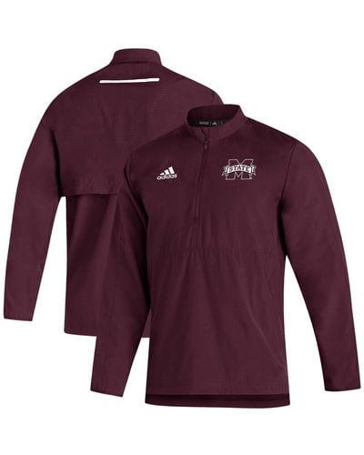 adidas Mississippi State Bulldogs 2021 Sideline Aeroready Quarter-zip Jacket - Purple