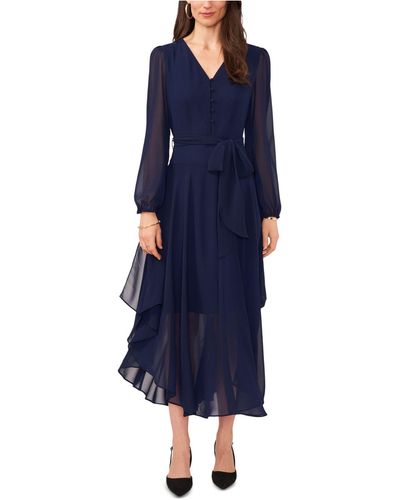 Vince Camuto Long Sleeve Tiered Maxi Dress - Blue