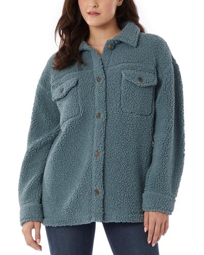 32 Degrees Relaxed-fit Fleece Shirt Jacket - Blue