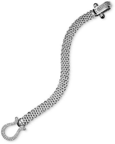 Macy's Diamond Horseshoe Clasp Mesh Bracelet (5/8 Ct. T.w. - Metallic