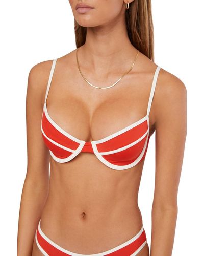 WeWoreWhat Sweetheart-neck Underwire Bikini Top - Red
