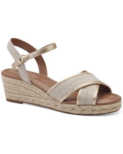 Style & Co. Leahh Strappy Espadrille Wedge Sandals - Metallic