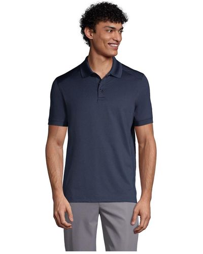 Lands' End School Uniform Short Sleeve Rapid Dry Polo Shirt - Blue