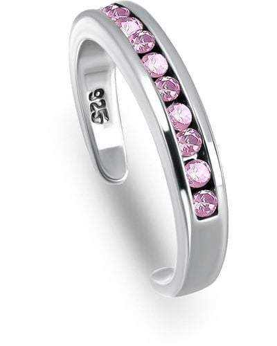 Giani Bernini Cubic Zirconia Channel Set Sterling Silver Toe Ring - Pink