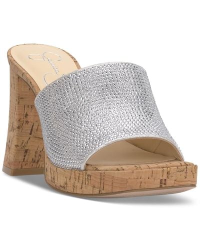 Jessica Simpson Kashet Platform Block-heel Dress Sandals - White