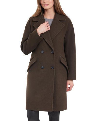 Lucky Brand Double-breasted Drop-shoulder Coat - Brown