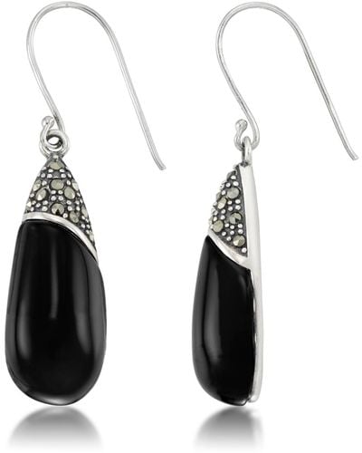 Macy's Onyx Elongated Dangle Earrings - Black