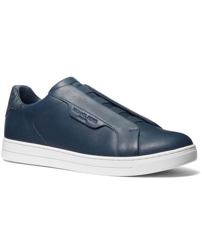 Michael Kors Keating Leather Slip-on Sneaker - Blue