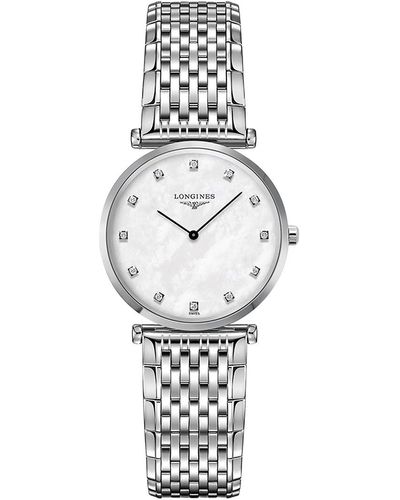Longines Swiss La Grande Classique De Diamond-accent Stainless Steel Bracelet Watch 29mm - Metallic