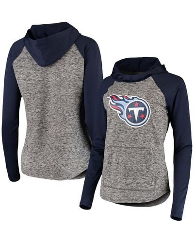G-III 4Her by Carl Banks Heathered Gray-navy Tennessee Titans Championship Ring Pullover Hoodie - Blue