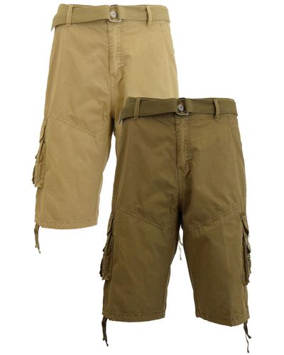 Galaxy By Harvic Belted Cargo Shorts - Green