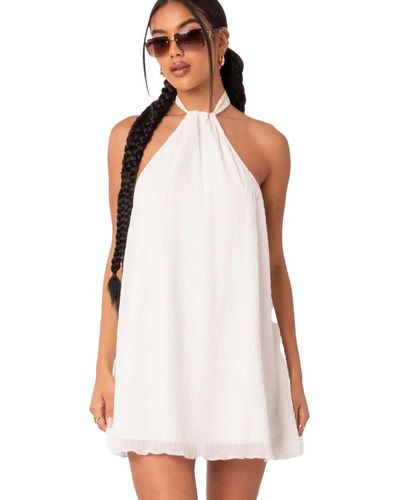 Edikted Palma Open Back Halter Mini Dress - White