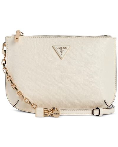Guess Ilia Two Compartment Crossbody Top Zip - Natural
