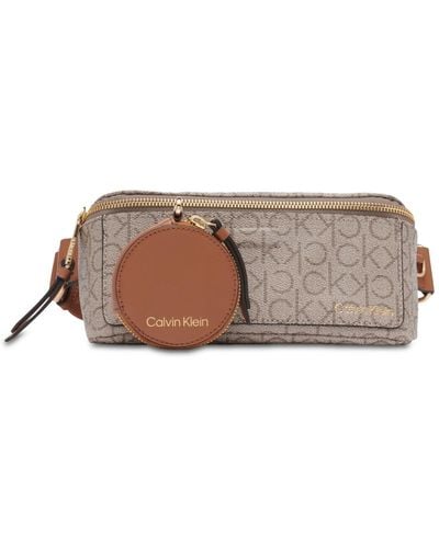Calvin Klein Millie Signature Convertible Belt Bag - Brown