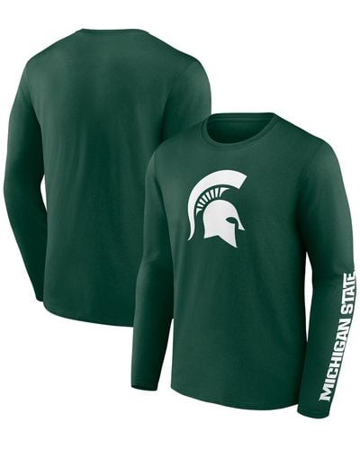 Fanatics Michigan State Spartans Double Time 2-hit Long Sleeve T-shirt - Green