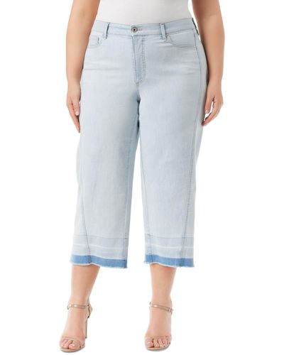 Jessica Simpson Trendy Plus Size Melody Cropped Wide-leg Jeans - Blue