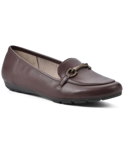 White Mountain Glowing Loafer Flats - Brown