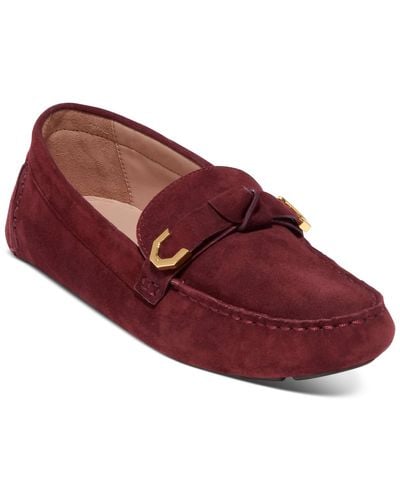 Cole Haan Evelyn Bow Driver Loafers - Red
