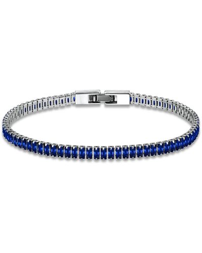 Giani Bernini Cubic Zirconia Baguette Tennis Bracelet - Blue
