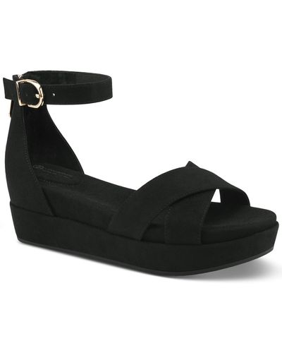 Giani Bernini Eviee Memory Foam Wedge Sandals - Black