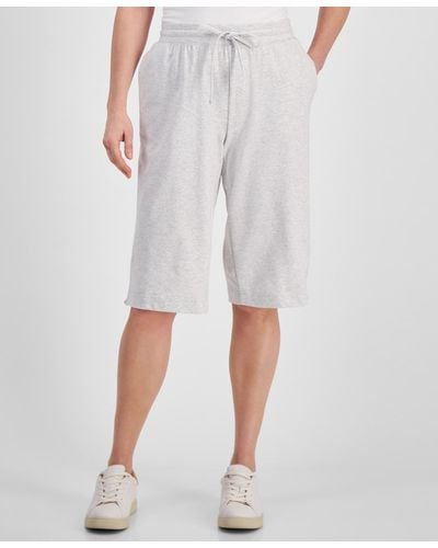 Style & Co. Mid Rise Sweatpant Bermuda Shorts - Gray