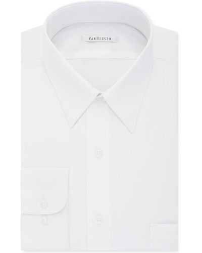 Van Heusen Classic/regular Fit Wrinkle Free Poplin Solid Dress Shirt - White