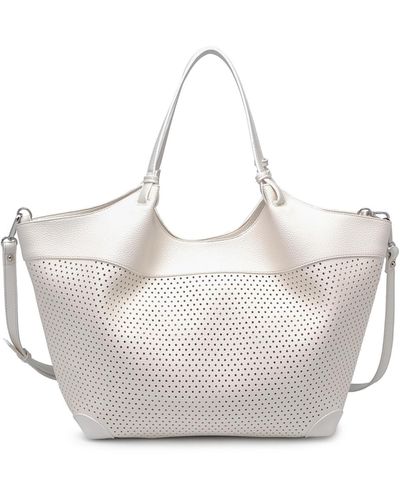 Urban Expressions Samantha Perforated Tote - White
