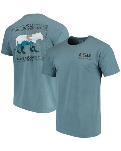 Image One Lsu Tigers State Scenery Comfort Colors T-shirt - Blue