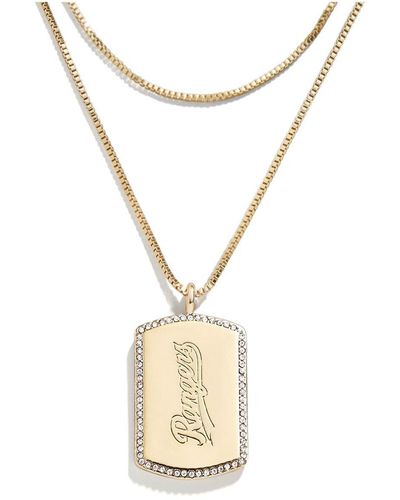 WEAR by Erin Andrews X Baublebar Texas Rangers Dog Tag Necklace - Metallic