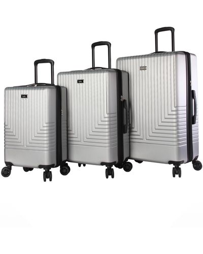 Nicole Miller Fanciful 3 Piece luggage Set - Gray
