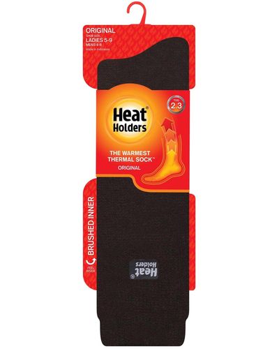 Heat Holders Original Long Solid Thermal Socks - Red