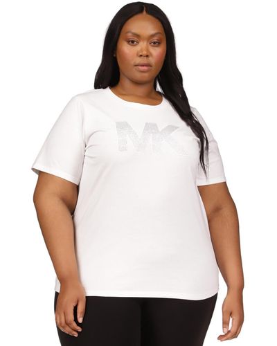 Michael Kors Michael Plus Size Rhinestone Logo T-shirt - White