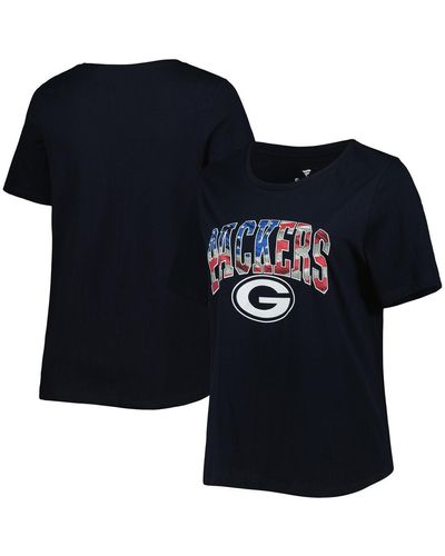 Fanatics Green Bay Packers Plus Size Banner Wave V-neck T-shirt - Blue