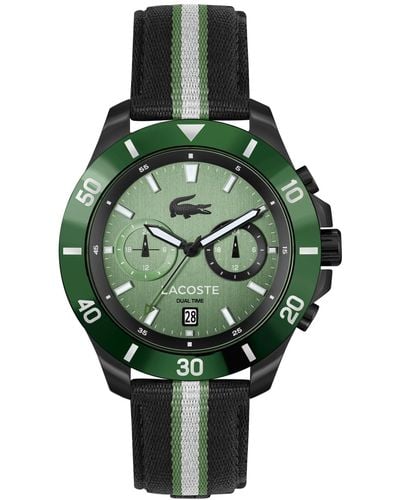 Lacoste Toranga Striped Nylon Strap Watch 44mm - Green