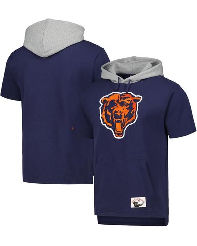 Mitchell & Ness Chicago Bears Postgame Short Sleeve Hoodie - Blue