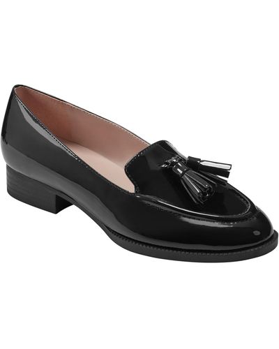 Bandolino Linzer Almond Toe Tassel Slip On Loafers - Black