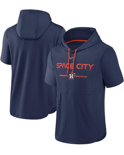 Nike Houston Astros City Connect Short Sleeve Pullover Hoodie - Blue