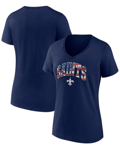 Fanatics New Orleans Saints Team Banner Wave V-neck T-shirt - Blue